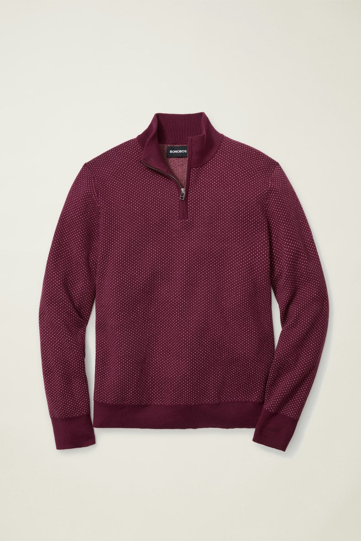 Washable Cotton Cashmere Quarter Zip