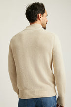 Cotton Linen Half Zip Sweater