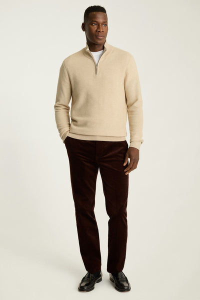 Washable Cotton Cashmere Quarter Zip