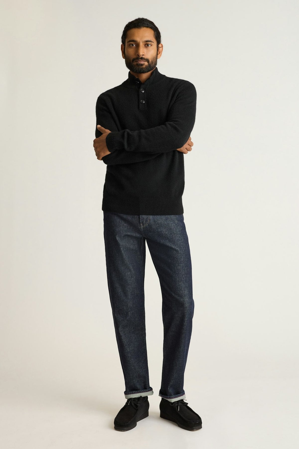 Italian Cashmere Mock Neck Sweater
