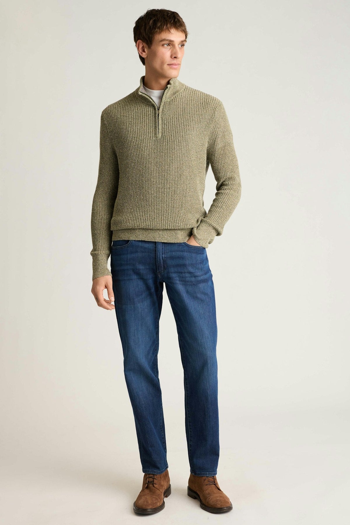 Italian Linen Cotton Quarter Zip