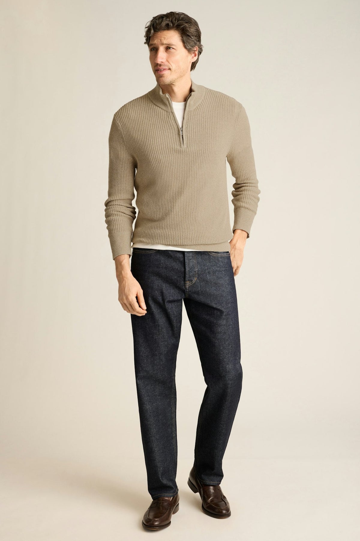Italian Linen Cotton Quarter Zip