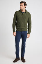 Wool Cable Sweater Polo