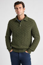 Wool Cable Sweater Polo