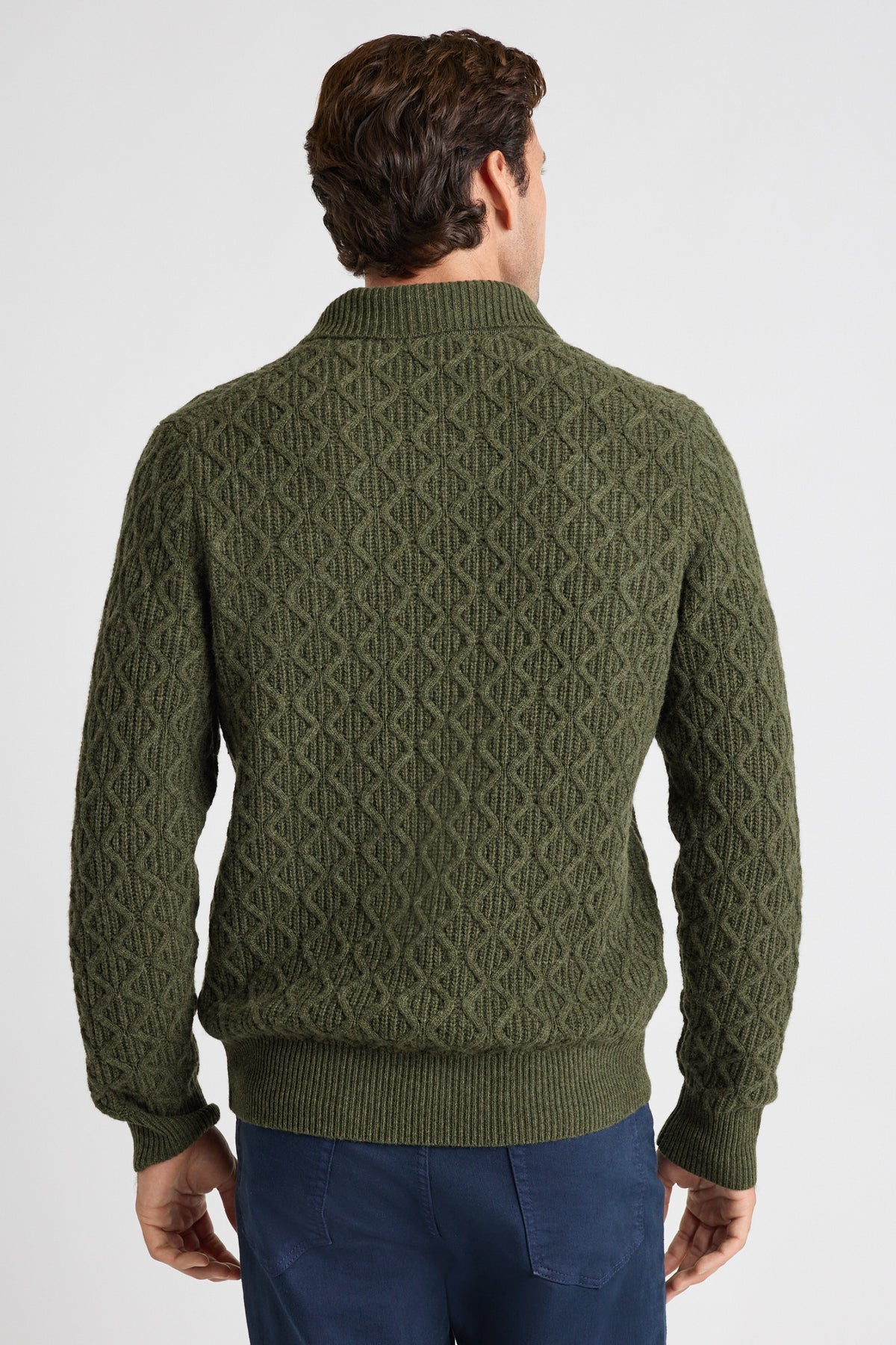 Wool Cable Sweater Polo