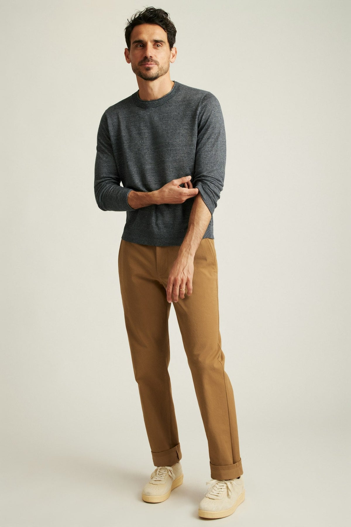 Italian Linen Roll Neck Sweater
