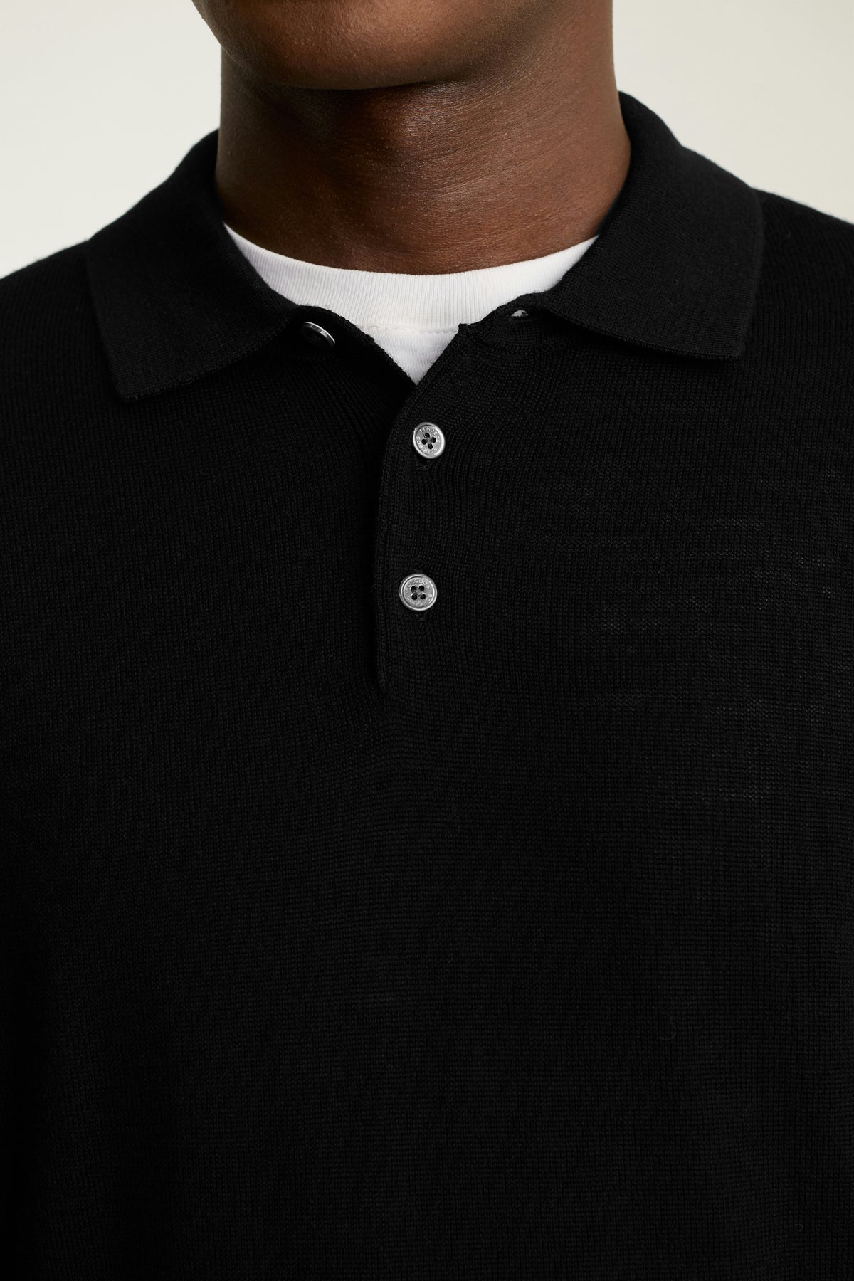 Merino Long Sleeve Sweater Polo