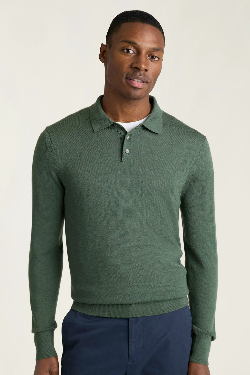 Merino Long Sleeve Sweater Polo