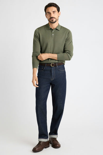 Merino Long Sleeve Sweater Polo