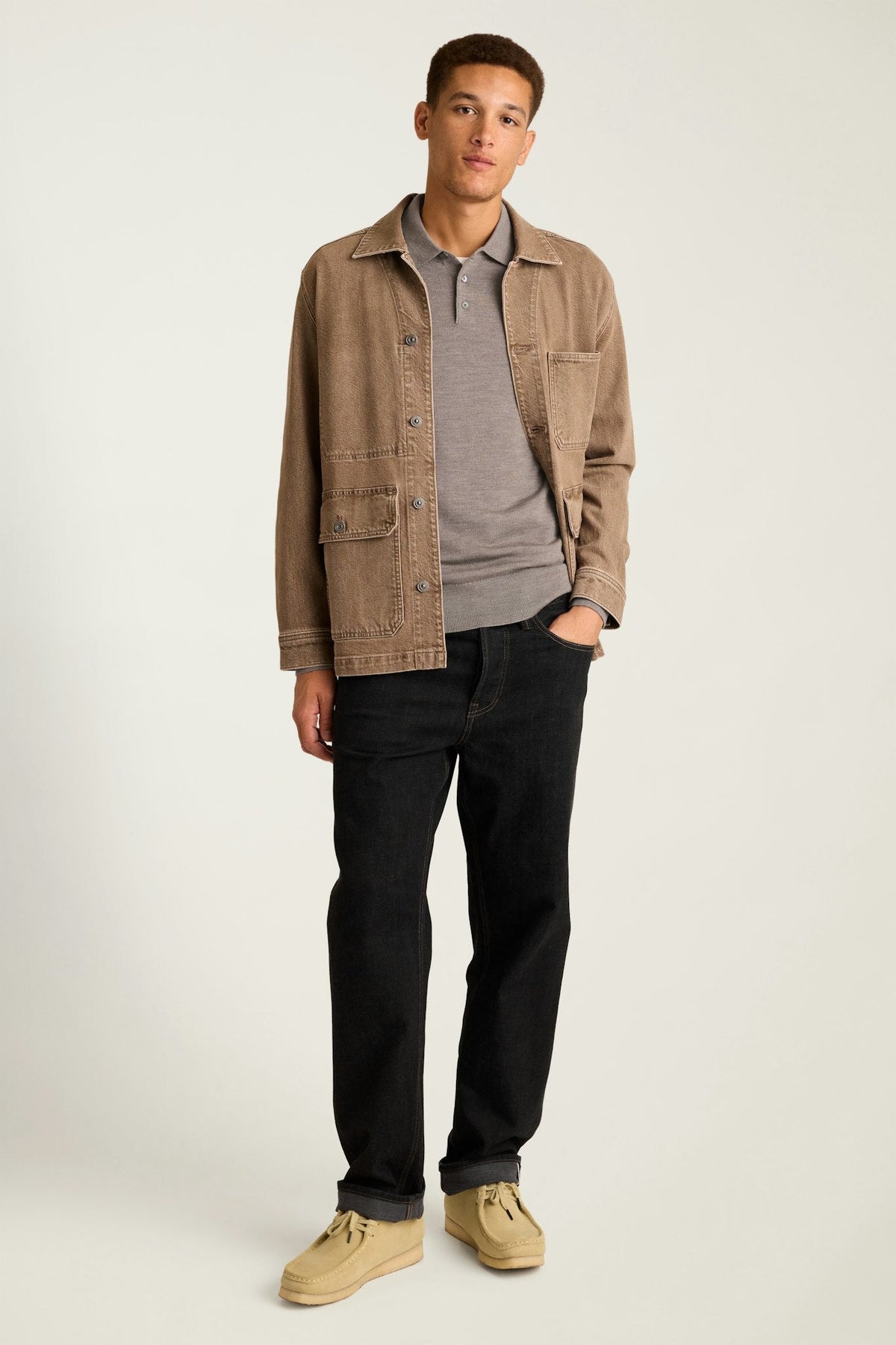 Merino Long Sleeve Sweater Polo