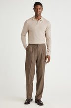 Washable Merino Long Sleeve Sweater Polo