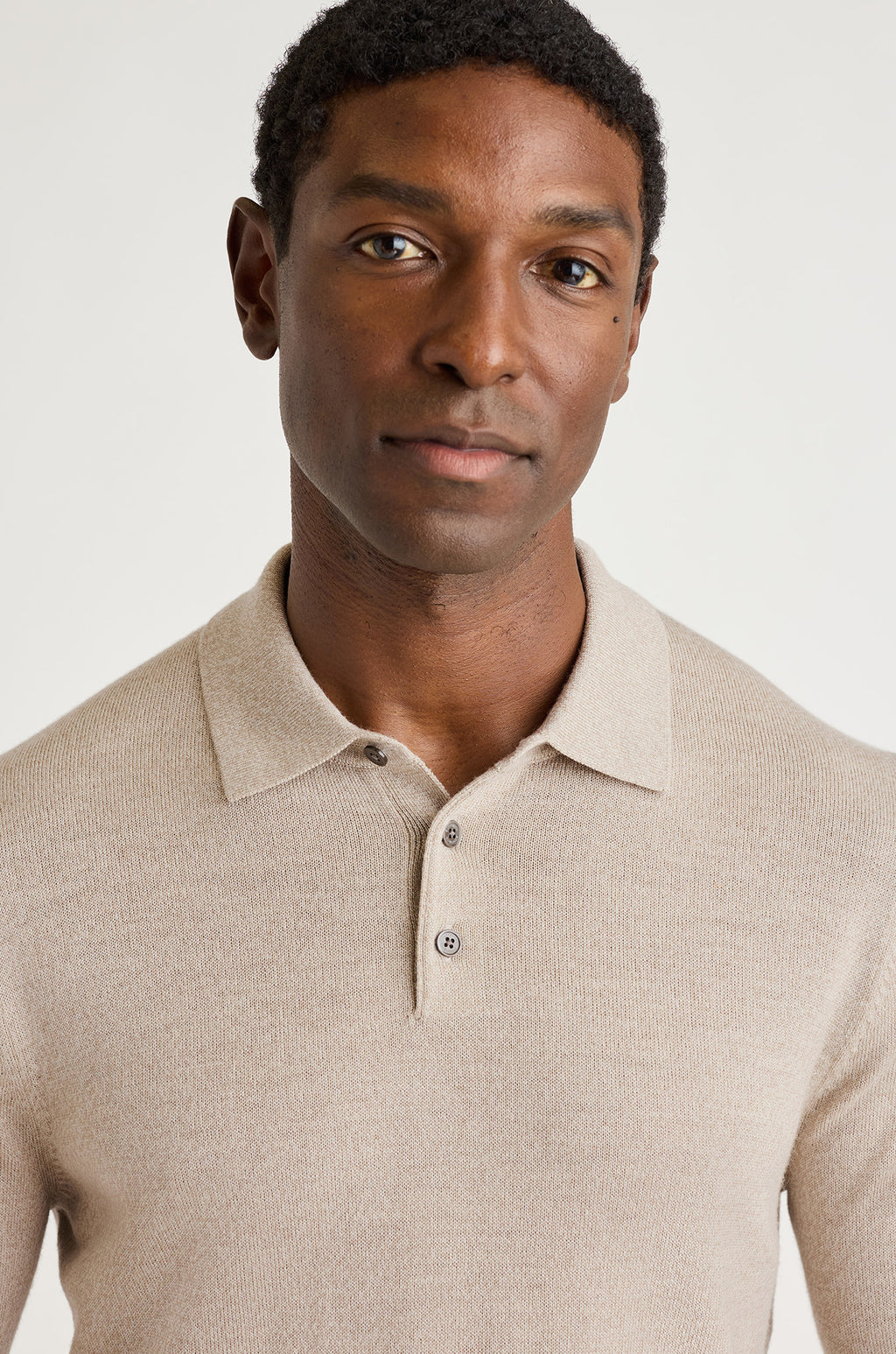 Washable Merino Long Sleeve Sweater Polo