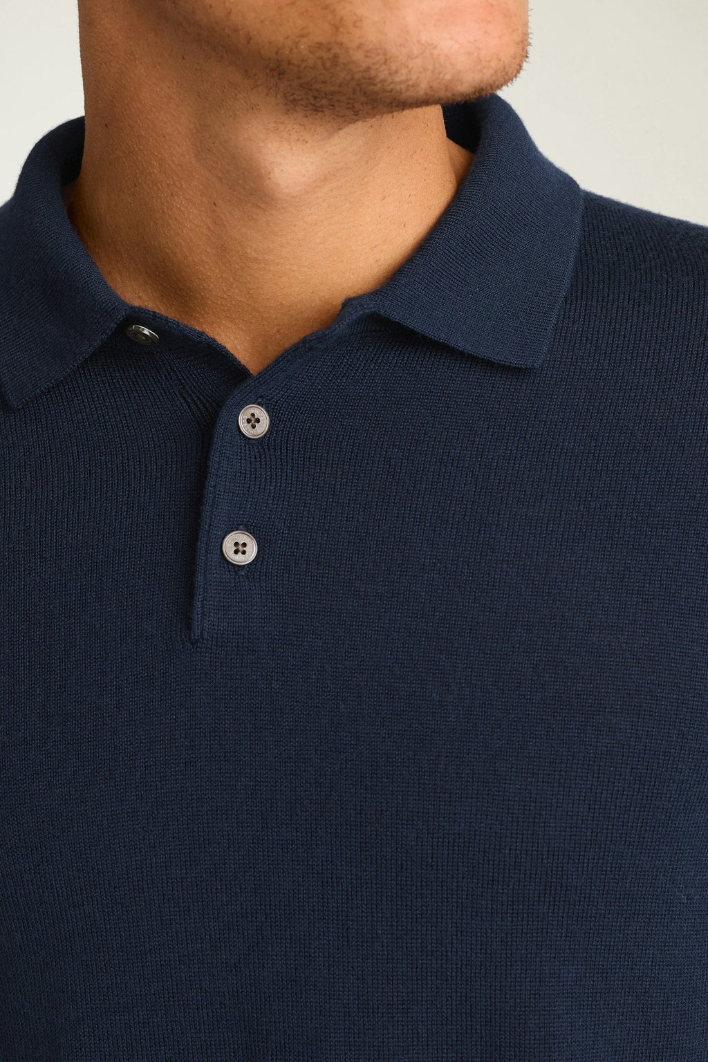 Merino Long Sleeve Sweater Polo