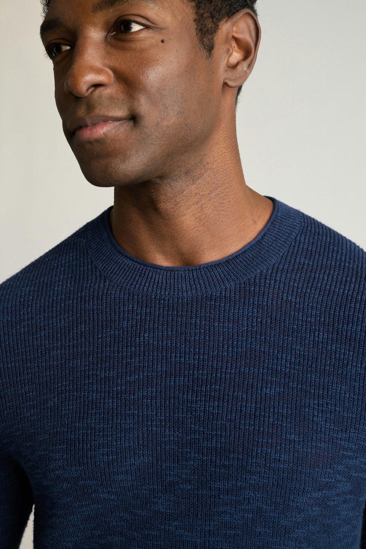 Linen Cotton Roll Neck Sweater