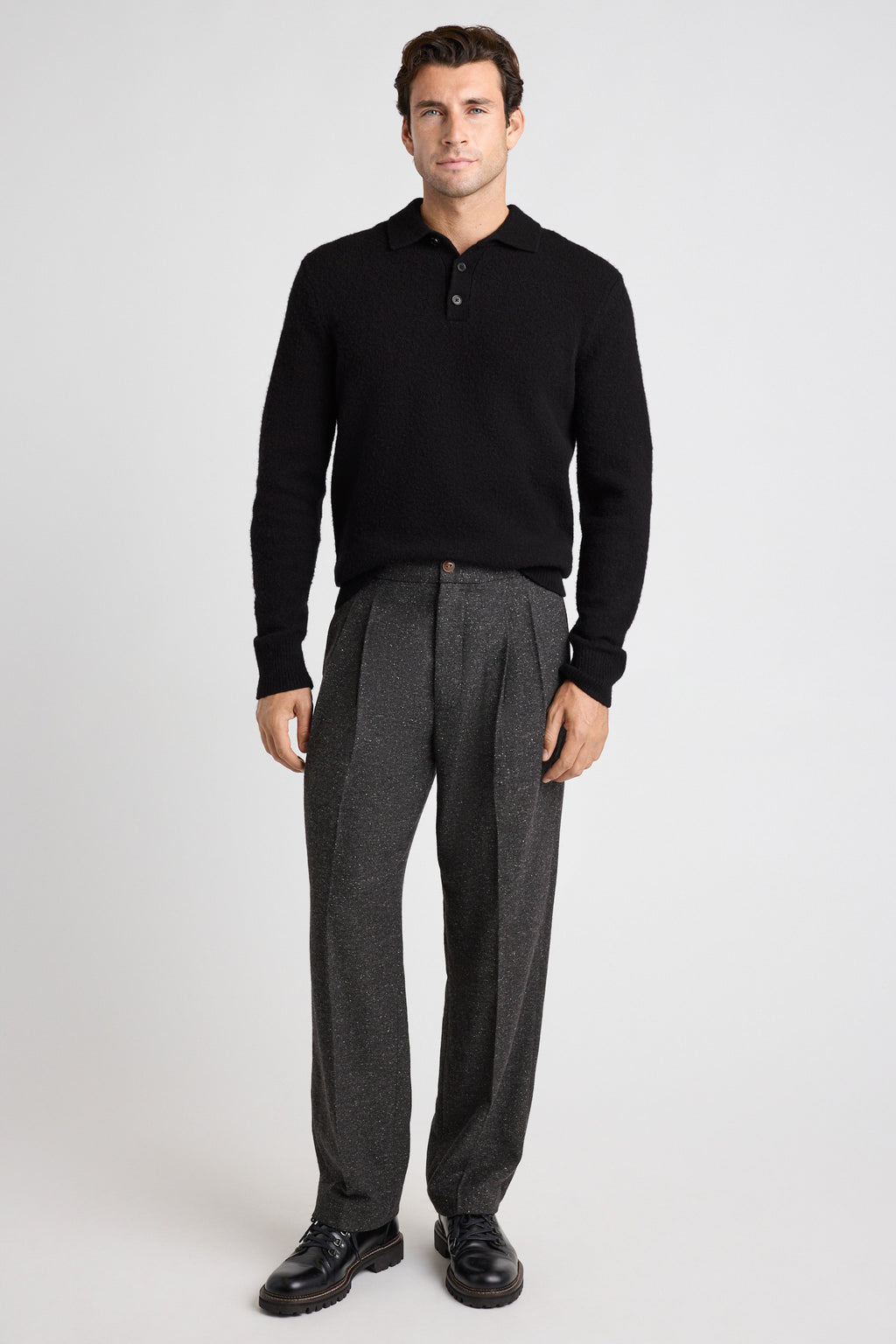 Wool Boucle Sweater Polo