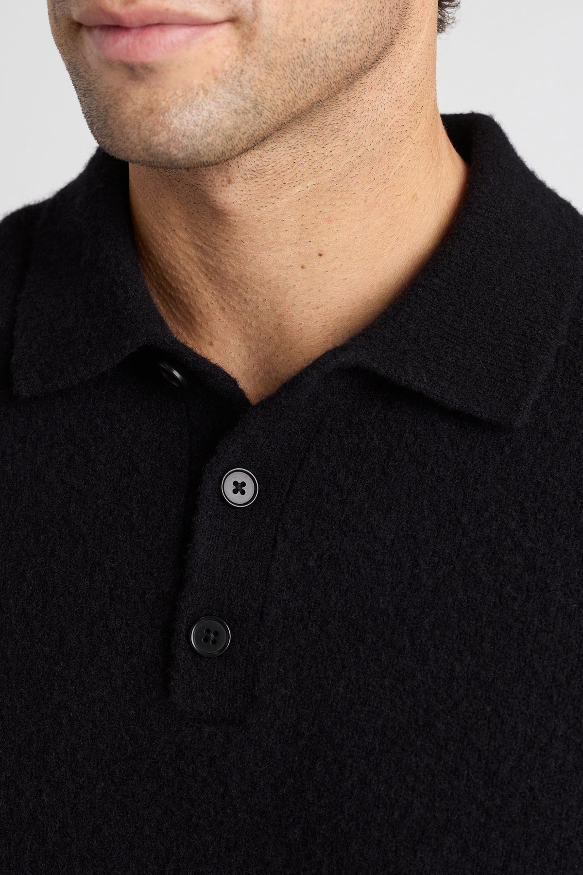 Wool Boucle Sweater Polo