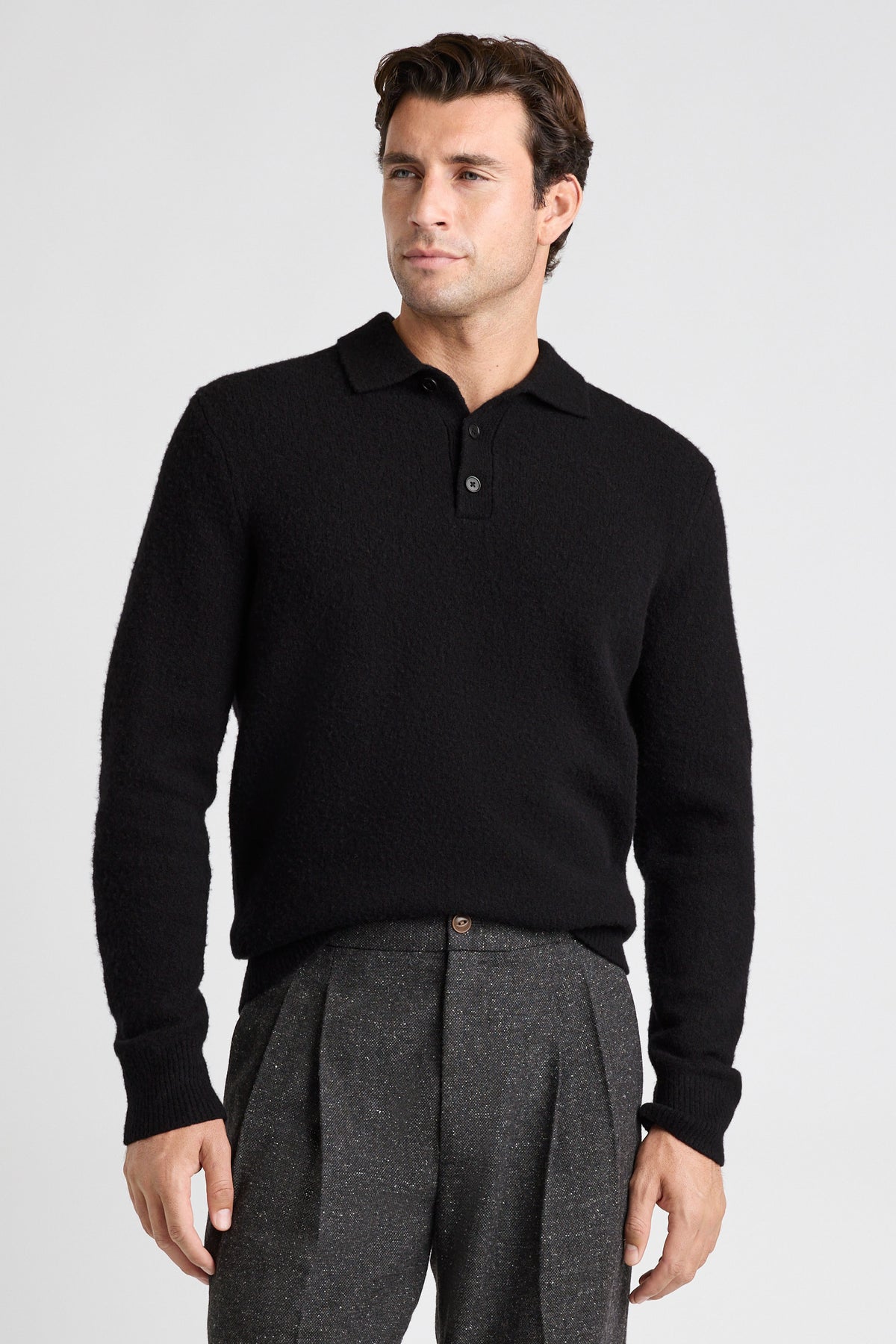 Wool Boucle Sweater Polo