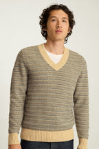 Tricolor V Neck Sweater