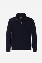 Washable Cotton Cashmere Half-Zip Sweater