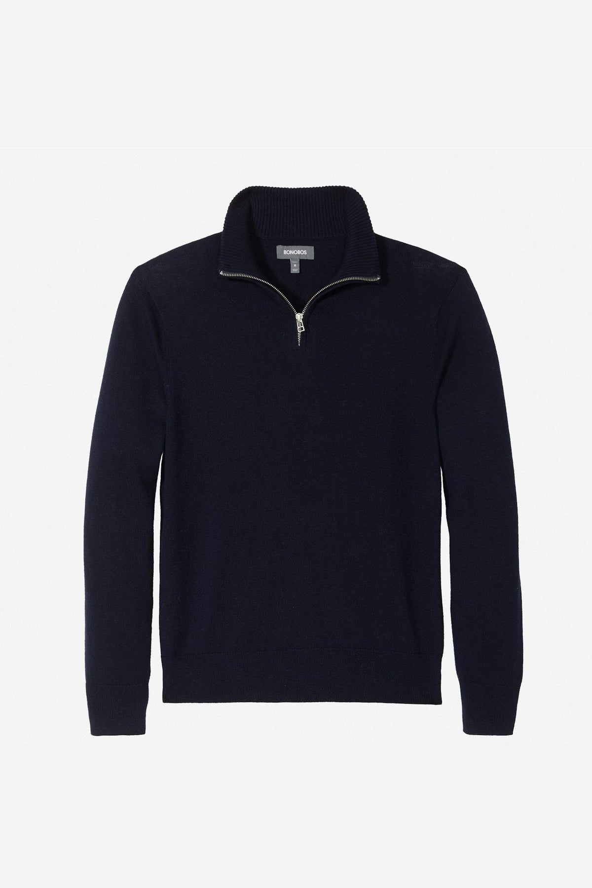 Washable Cotton Cashmere Half-Zip Sweater
