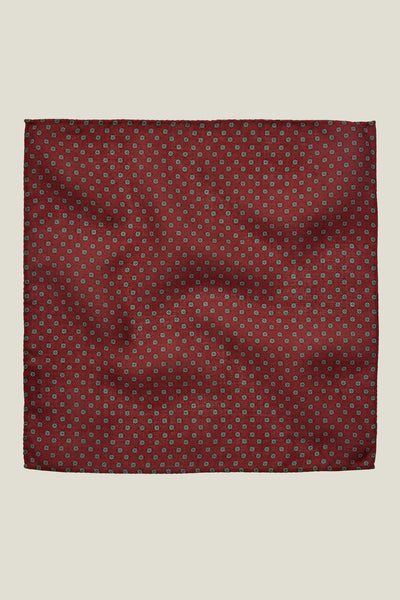 Premium Pocket Square - red geo