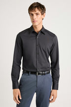 Tech Pique Button Down Shirt - charcoal texture