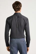 Tech Pique Button Down Shirt - charcoal texture