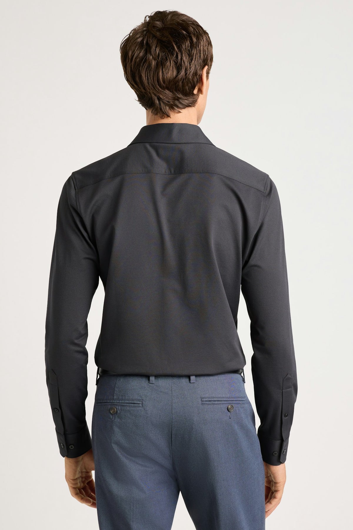 Tech Pique Button Down Shirt - charcoal texture