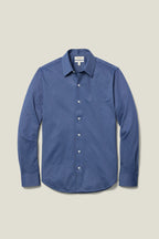 Tech Pique Button Down Shirt - dark blue triangle texture