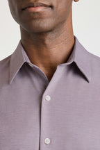 Tech Pique Button Down Shirt - plum texture