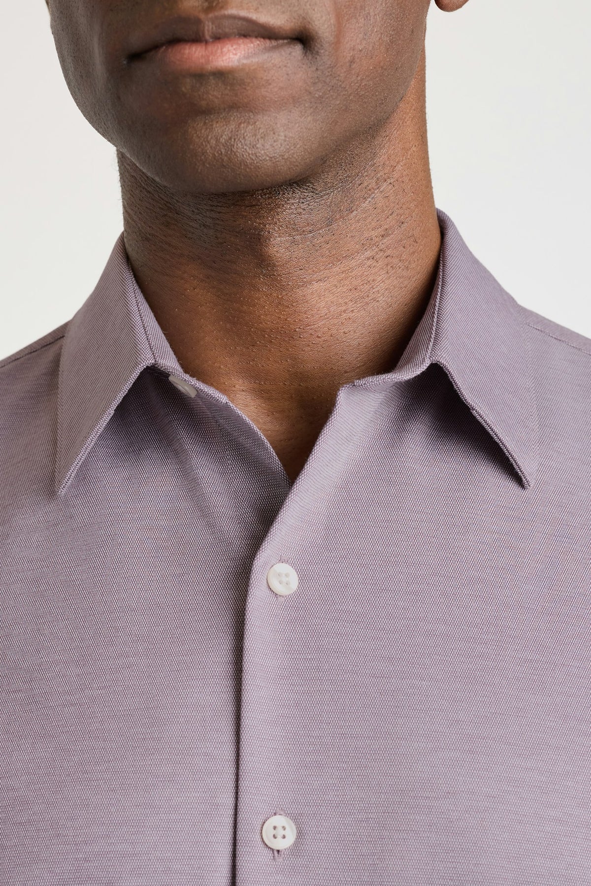 Tech Pique Button Down Shirt - plum texture