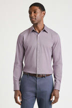 Tech Pique Button Down Shirt - plum texture
