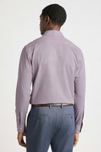 Tech Pique Button Down Shirt - plum texture