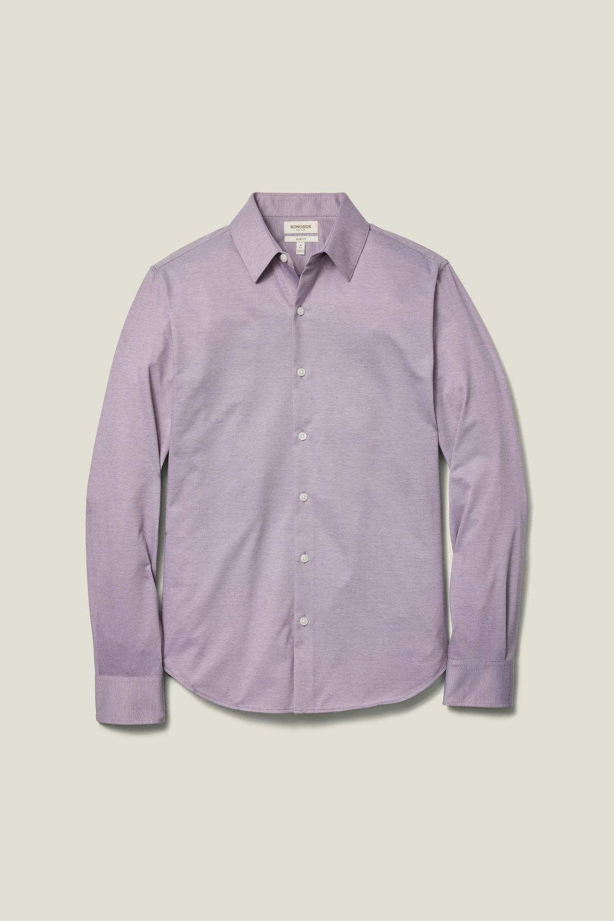 Tech Pique Button Down Shirt - plum texture