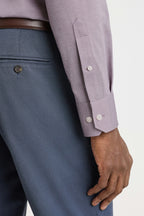 Tech Pique Button Down Shirt - plum texture