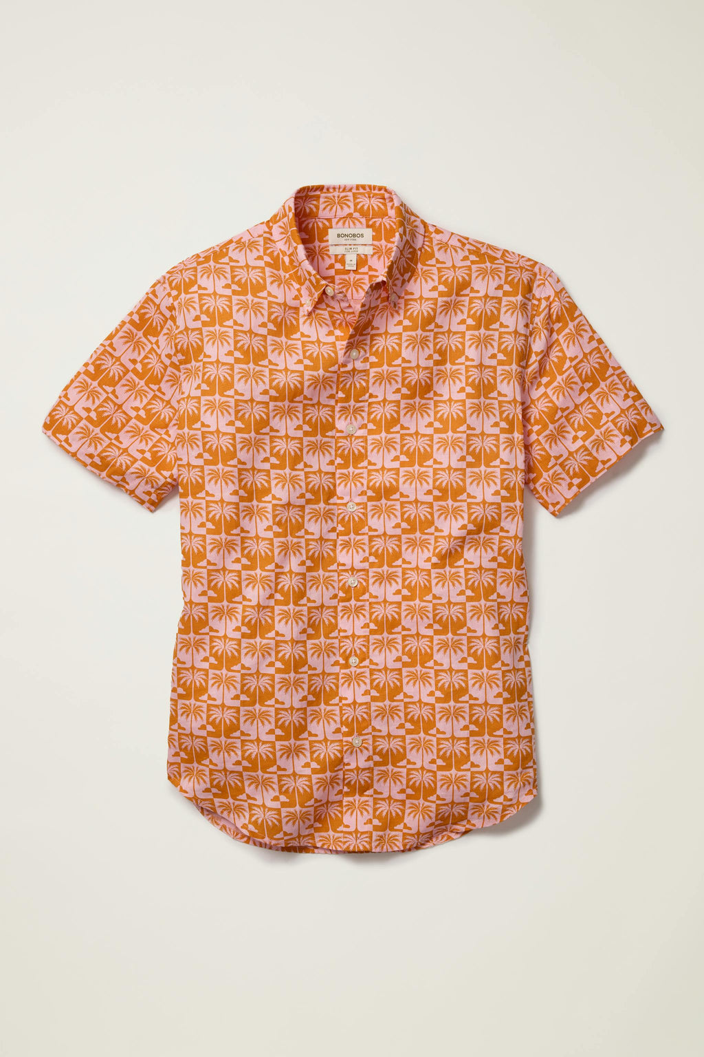 Riviera Linen Short Sleeve Shirt - sunset palms