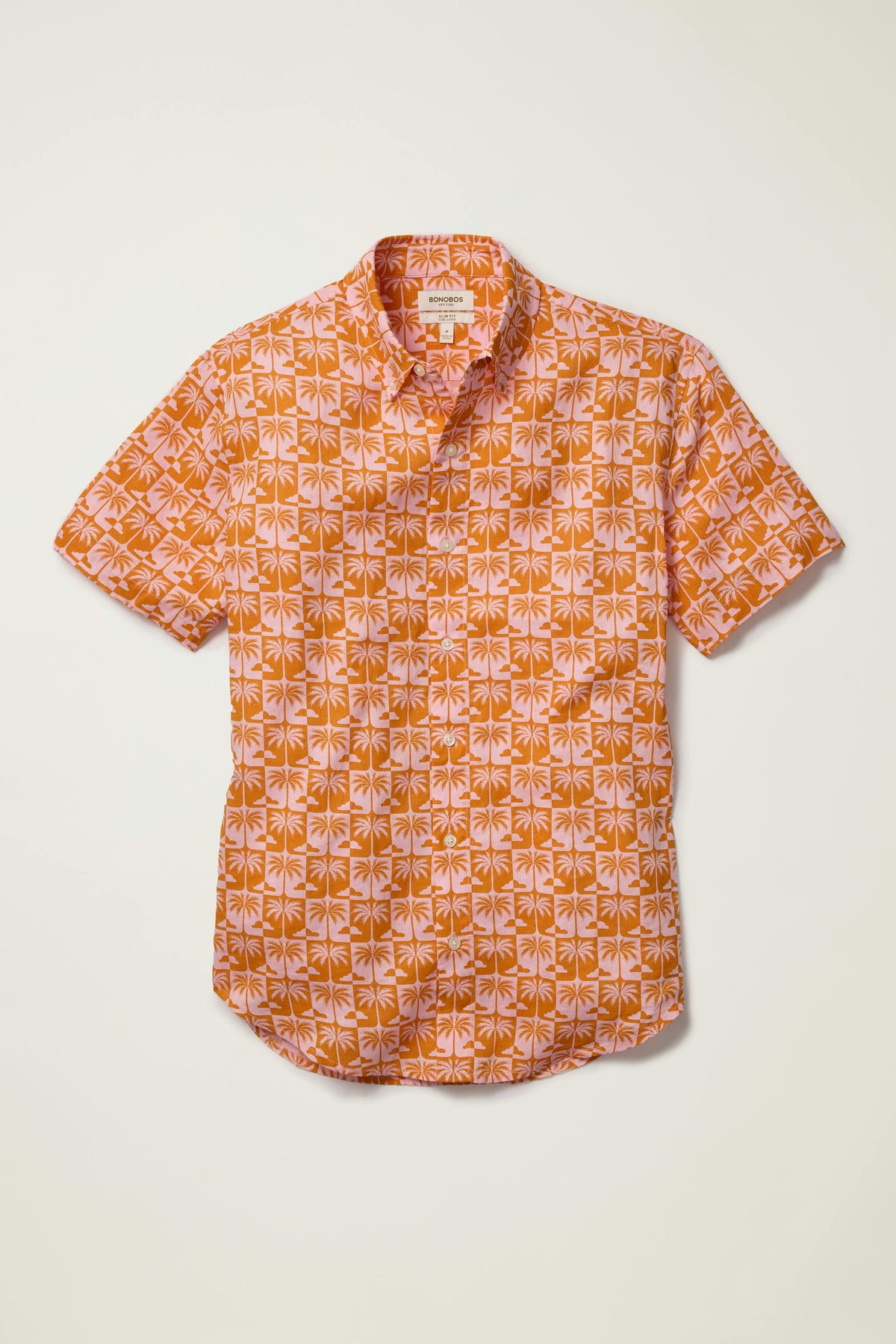 Riviera Linen Short Sleeve Shirt - sunset palms