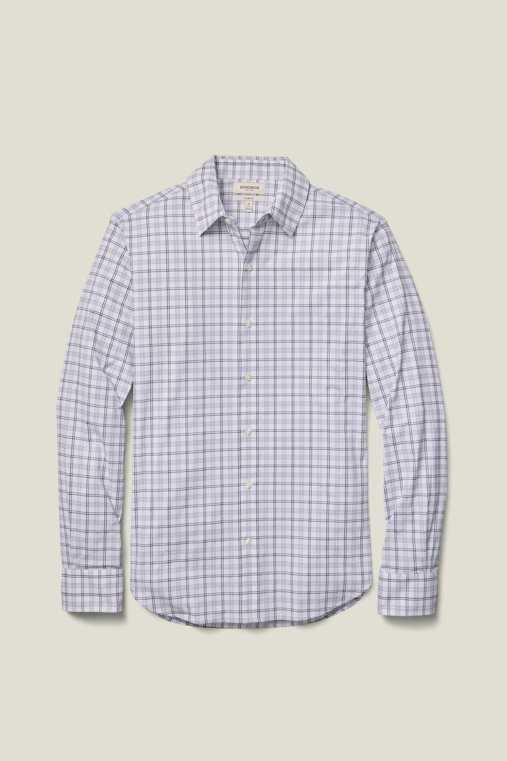 Tech Button Down Shirt - navy chocolate plaid