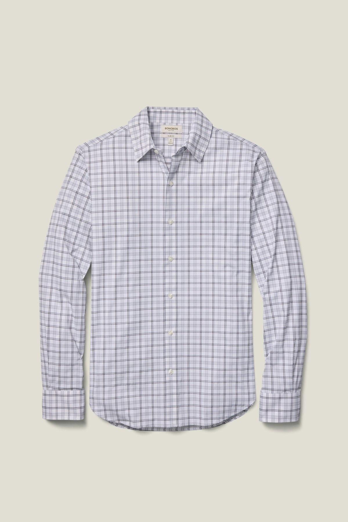 Tech Button Down Shirt - navy chocolate plaid