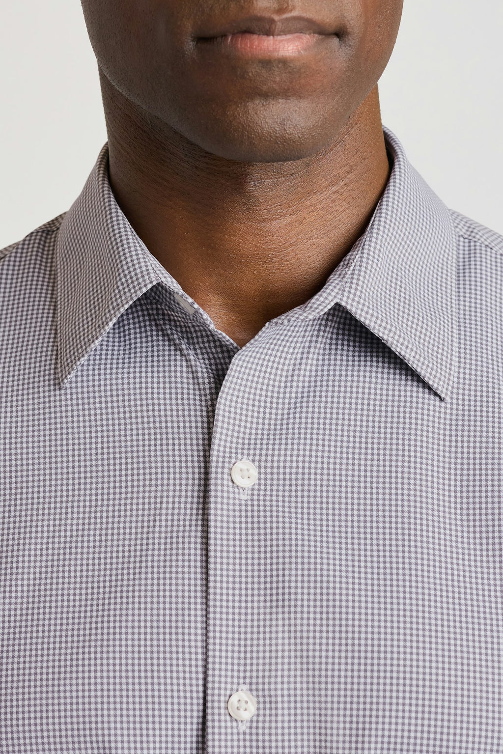 Tech Button Down Shirt - grey micro check