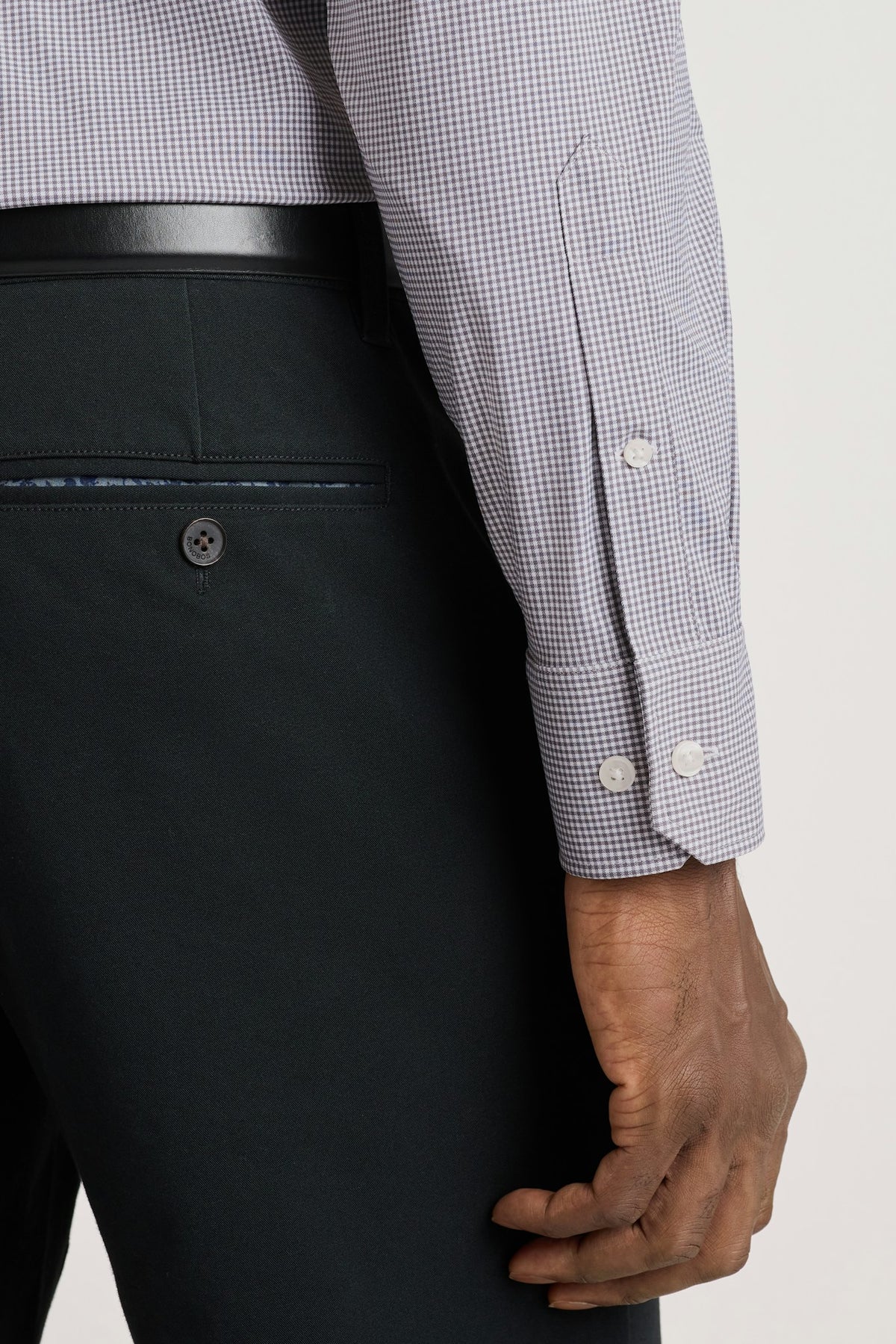 Tech Button Down Shirt - grey micro check