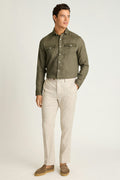 Cooper Two Pocket Shirt - olive linen