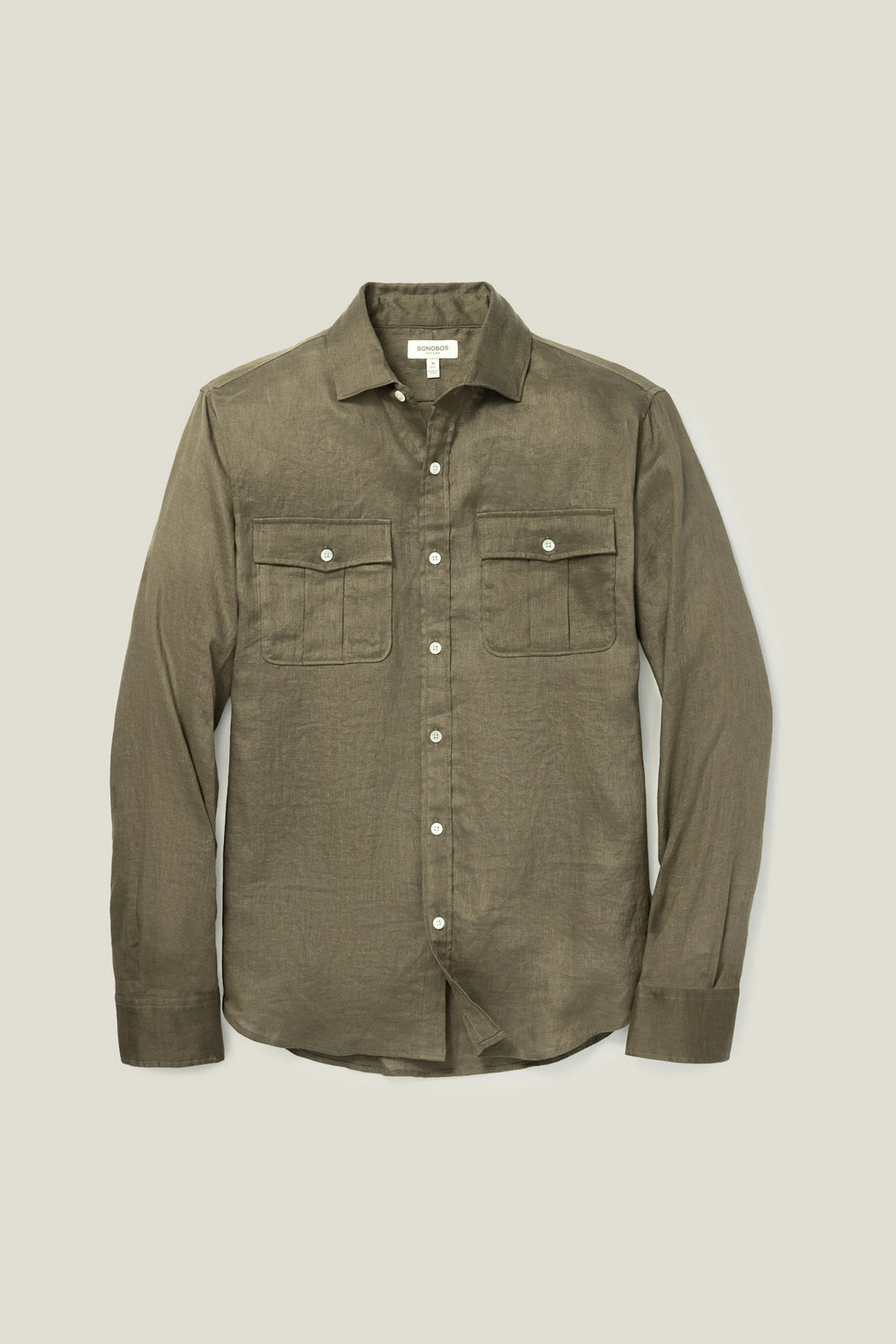 Cooper Two Pocket Shirt - olive linen