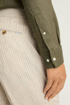 Cooper Two Pocket Shirt - olive linen